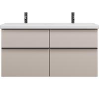 burgbad Eqio double lavabo en céramique y compris meuble sous-lavabo avec 4 tiroirs, largeur 1230mm, SEYT123F6583C0001G0252