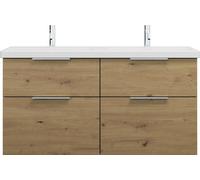 burgbad Eqio double lavabo en céramique y compris meuble sous-lavabo avec 4 tiroirs, largeur 1230mm, SEYT123F5662C0001G0146