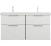 burgbad Eqio double lavabo en céramique y compris meuble sous-lavabo avec 4 tiroirs, largeur 1230mm, SEYT123F2009C0001G0146