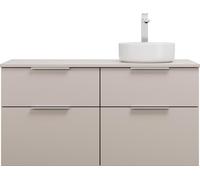 burgbad Eqio lavabo à poser en céramique rond, droite, meuble sous-lavabo inclus, largeur 1200mm, SGUW120RF6583C0001G0146