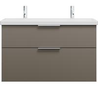 burgbad Eqio lavabo en céramique avec 2 trous pour robinetterie, meuble sous-lavabo inclus, largeur 1030mm, SEYR103F2010C0001G0146