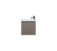 burgbad Eqio lavabo en céramique avec meuble sous-lavabo et éclairage LED, 530x315x540mm, SFPQ053F2010C0001G0252, Couleur: Gris brillant / Gris brillant, poignée profilée Noir mat G0252