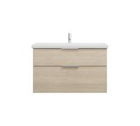 burgbad Eqio lavabo en céramique avec meuble sous-lavabo, largeur 1030mm, SEYQ103F3180C0001G0146, Couleur: Chêne Décor Cachemire / Chêne Décor Cachemire, manche G0146
