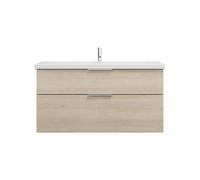 burgbad Eqio lavabo en céramique avec meuble sous-lavabo, largeur 1230mm, SEYQ123F3180C0001G0146, Couleur: Chêne Décor Cachemire / Chêne Décor Cachemire, manche G0146