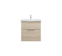 burgbad Eqio lavabo en céramique avec meuble sous-lavabo, largeur 630mm, SEYQ063F3180C0001G0146, Couleur: Chêne Décor Cachemire / Chêne Décor Cachemire, manche G0146