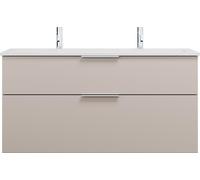 burgbad Eqio lavabo en fonte minérale avec 2 trous pour robinetterie, meuble sous-lavabo inclus, 1220x490x618mm, SHCS122F6583C0001G0146