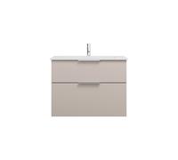 burgbad Eqio lavabo en fonte minérale avec meuble sous-lavabo, 820x490x618mm, SHCB082F6583C0001G0146, Couleur: Gris clair mat / Gris clair mat, poignée chromée G0146