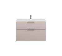 burgbad Eqio lavabo en fonte minérale avec meuble sous-lavabo et éclairage LED, 920x490x638mm, SHCC092F6583C0001G0146, Couleur: Gris clair mat / Gris clair mat, poignée chromée G0146