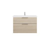 burgbad Eqio lavabo en fonte minérale avec meuble sous-lavabo et éclairage LED, 920x490x638mm, SHCC092F3180C0001G0146, Couleur: Chêne Décor Cachemire / Chêne Décor Cachemire, manche G0146