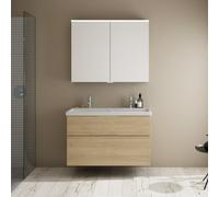 Burgbad Eqio Meuble avec plan vasque et armoire de toilette, SFAO103F3180C0001G0146,