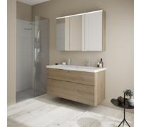 Burgbad Eqio Meuble avec plan vasque et armoire de toilette, SFAO123RF6423C0001G0146,