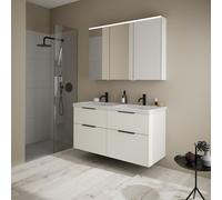 Burgbad Eqio Meuble avec plan vasque et armoire de toilette, SFAQ123RF2009C0001G0200,