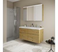 Burgbad Eqio Meuble avec plan vasque et armoire de toilette, SFAQ123RF5662C0001G0146,