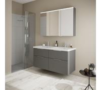 Burgbad Eqio Meuble avec plan vasque et armoire de toilette, SFAQ123RF6584C0001G0146,