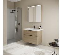 Burgbad Eqio Meuble avec vasque à poser et armoire de toilette, SFAN083F6423C0001G0200,