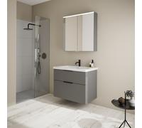 Burgbad Eqio Meuble avec vasque à poser et armoire de toilette, SFAN083F6584C0001G0200,
