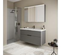 Burgbad Eqio Meuble avec vasque à poser et armoire de toilette, SFAN123LF6584C0001G0200,