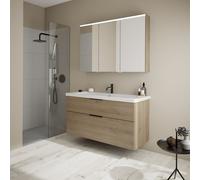 Burgbad Eqio Meuble avec vasque à poser et armoire de toilette, SFAN123RF6423C0001G0200,