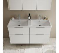 burgbad Eqio double lavabo en céramique y compris meuble sous-lavabo avec 4 tiroirs, largeur 1230mm, SEYT123F2009C0001G0146