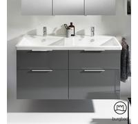 burgbad Eqio double lavabo en céramique y compris meuble sous-lavabo avec 4 tiroirs, largeur 1230mm, SEYT123F2010C0001G0146