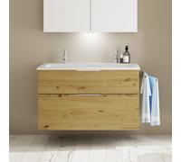 burgbad Eqio lavabo en fonte minérale avec 2 trous pour robinetterie, meuble sous-lavabo inclus, 1020x490x618mm, SHCS102F5662C0001G0146
