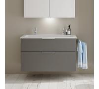 burgbad Eqio lavabo en fonte minérale avec 2 trous pour robinetterie, meuble sous-lavabo inclus, 1020x490x618mm, SHCS102F6584C0001G0146