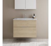 Burgbad Eqio Meuble avec vasque slim en céramique, 2 tiroirs, SHBT082F3180C0001G0146,