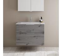 Burgbad Eqio Meuble avec vasque slim en céramique, 2 tiroirs, SHBT082F6015C0001G0200,