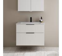 Burgbad Eqio Meuble avec vasque slim en céramique, 2 tiroirs, SHBT082F6582C0001G0200,
