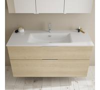 Burgbad Eqio Meuble avec vasque slim en céramique, 2 tiroirs, SHBT122F3180C0001G0146,