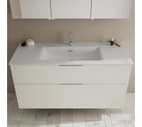 Burgbad Eqio Meuble avec vasque slim en céramique, 2 tiroirs, SHBT122F6582C0001G0146,