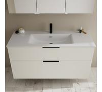 Burgbad Eqio Meuble avec vasque slim en céramique, 2 tiroirs, SHBT122F6582C0001G0200,