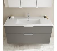 Burgbad Eqio Meuble avec vasque slim en céramique, 2 tiroirs, SHBT122F6584C0001G0146,