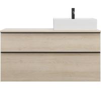 burgbad Eqio meuble sous-lavabo avec plan de toilette, découpe à droite, 2 tiroirs, largeur 1200mm, WXXI120RF3180G0252