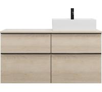 burgbad Eqio meuble sous-lavabo avec plan de toilette, découpe à droite, 4 tiroirs, largeur 1200mm, SGUU120RF3180G0252