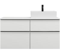 burgbad Eqio meuble sous-lavabo avec plan de toilette, découpe à droite, 4 tiroirs, largeur 1200mm, SGUU120RF6582G0252