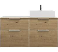 burgbad Eqio meuble sous-lavabo avec plan de toilette, découpe à droite, 4 tiroirs, largeur 1200mm, SGUU120RF5662G0146