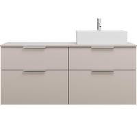 burgbad Eqio meuble sous-lavabo avec plan de toilette, découpe à droite, 4 tiroirs, largeur 1400mm, SGUU140RF6583G0146