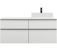 burgbad Eqio meuble sous-lavabo avec plan de toilette, découpe à droite, 4 tiroirs, largeur 1400mm, SGUU140RF6582G0252