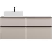 burgbad Eqio meuble sous-lavabo avec plan de toilette, découpe à gauche, 4 tiroirs, largeur 1400mm, SGUU140LF6583G0252