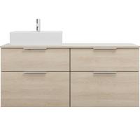 burgbad Eqio meuble sous-lavabo avec plan de toilette, découpe à gauche, 4 tiroirs, largeur 1400mm, SGUU140LF3180G0146