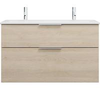 burgbad Eqio Slim lavabo en céramique avec 2 trous pour robinetterie, meuble sous-lavabo inclus, 1020x490x620mm, SHBV102F3180C0001G0146
