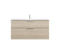 burgbad Eqio Slim lavabo en céramique avec meuble sous-lavabo, 1220x490x620mm, SHBT122F3180C0001G0146, Couleur: Chêne Décor Cachemire / Chêne Décor Cachemire, manche G0146