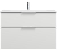 Burgbad Eqio Meuble avec vasque slim en céramique, 2 tiroirs, SHBT092F6582C0001G0146,