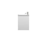 burgbad Fiumo, lavabo en fonte minérale avec meuble sous-lavabo, largeur 470 mm, SGGU047LF3956G0146, Couleur: Blanc mat / Blanc mat, poignée chromée G0146