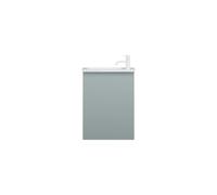 burgbad Fiumo, lavabo en fonte minérale avec meuble sous-lavabo, largeur 470 mm, SGGU047LF3957G0223, Couleur: Bleu glacier doux mat / Bleu glacier doux mat, poignée blanche mat G0223