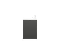 burgbad Fiumo, lavabo en fonte minérale avec meuble sous-lavabo, largeur 470 mm, SGGU047LF3958G0223, Couleur: Graphite doux mat / Graphite doux mat, poignée blanche mat G0223