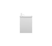 burgbad Fiumo, lavabo en fonte minérale avec meuble sous-lavabo, largeur 470 mm, SGGU047RF3956G0223, Couleur: Blanc mat / Blanc mat, poignée blanche mat G0223