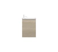 burgbad Fiumo, lavabo en fonte minérale avec meuble sous-lavabo, largeur 470 mm, SGGU047RF3959G0223, Couleur: Chêne décor Cachemire / Chêne décor Cachemire, poignée blanche mate G0223