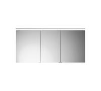 burgbad Lin20 armoire de toilette avec éclairage LED et éclairage LED du lavabo, 3 portes, porte du milieu à gauche, 1400x700x170mm, SPQL140RF5357, Couleur: Cendres Dekor Cappuccino